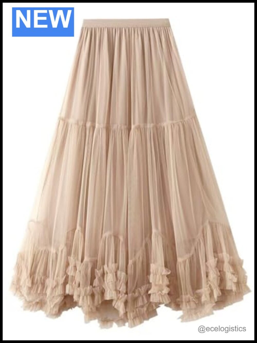 Tulle Maxi Skirt Women Layered Tiered Mesh Fairy Tutu A-Line High Waist